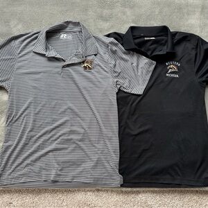 Under Armour Black and Gray Striped Polo Shirts